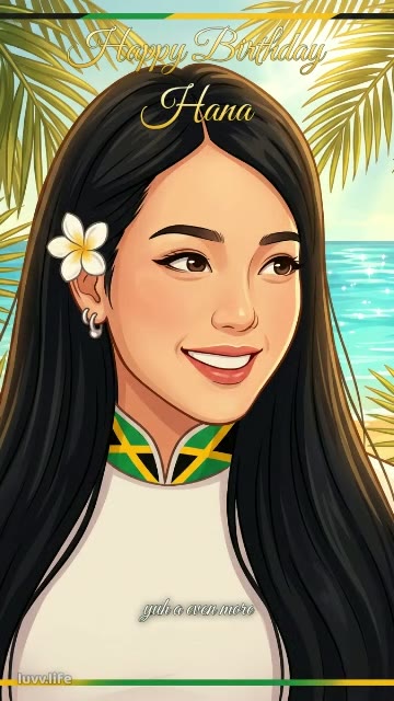 Tropical Patois Portrait birthday GIF with a name on it