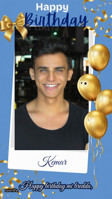 Patois Photo Card birthday GIF with a name on it